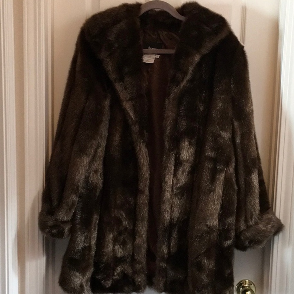 Classic Faux mink Knee length walking coat